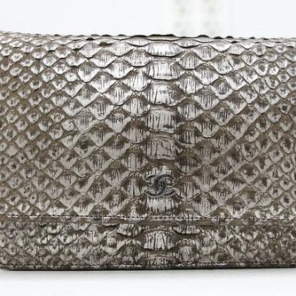 Chanel Python Classic Wallet On Chain - image 1